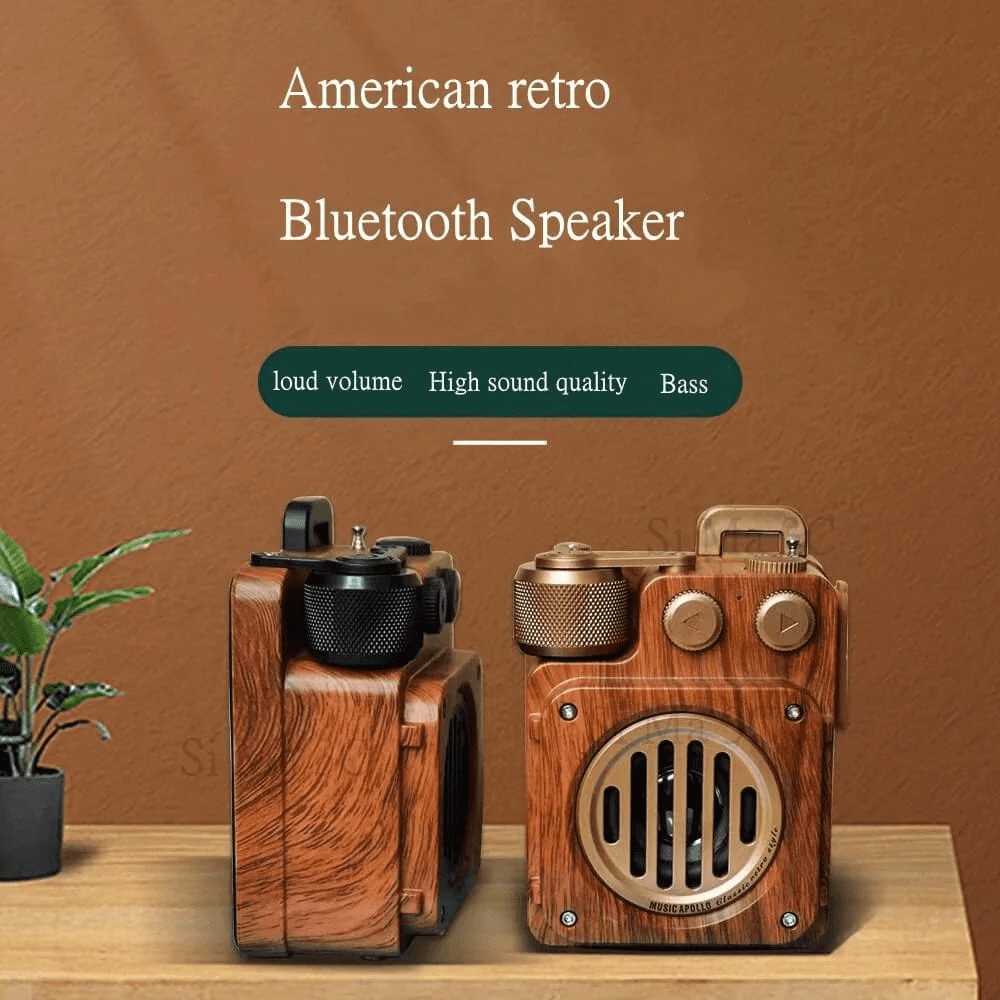 bevielis radijo imtuvas retro radijo medinis vintažinio stiliaus