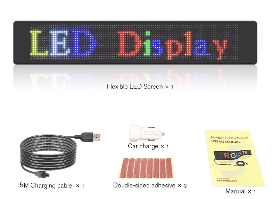 Reklaminio skydelio LED ekranas visų spalvų lankstus, programuojamas mobiliesiems