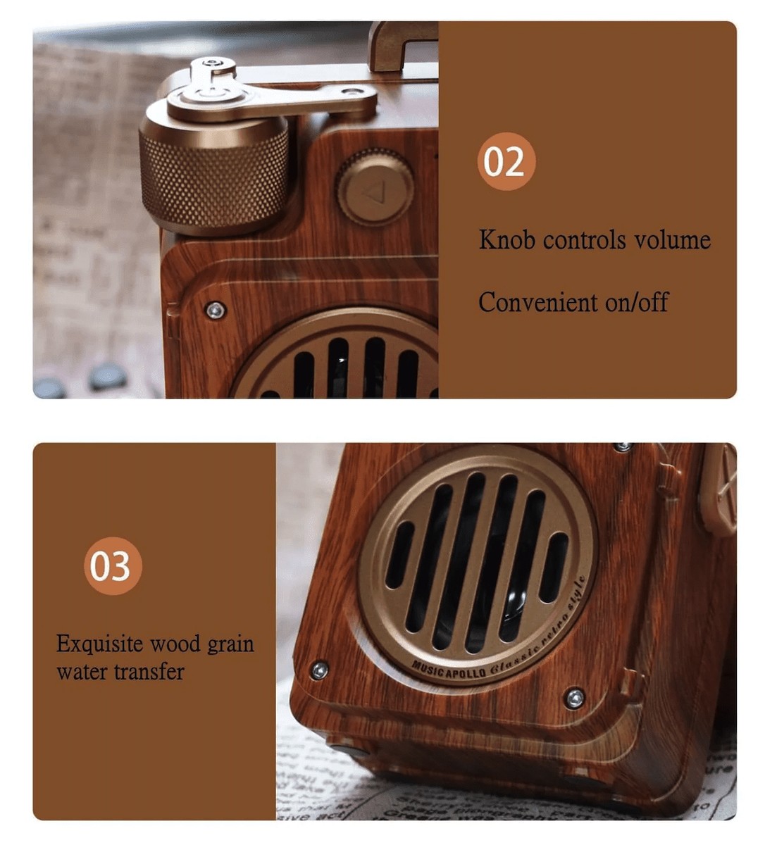 Senovinis radijas AM/FM medinis senas retro vintažinio stiliaus