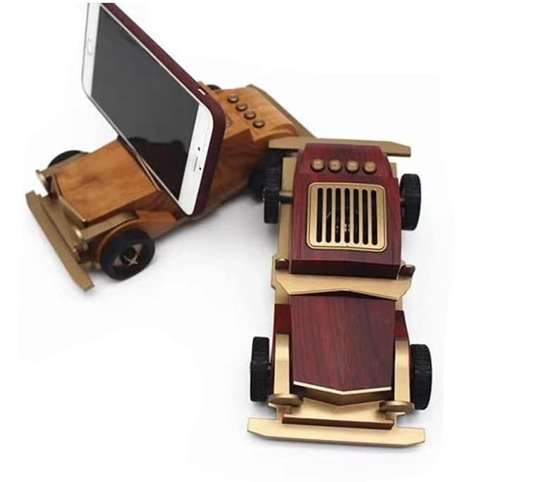automagnetola mini nešiojamas vintažinis retro medinis