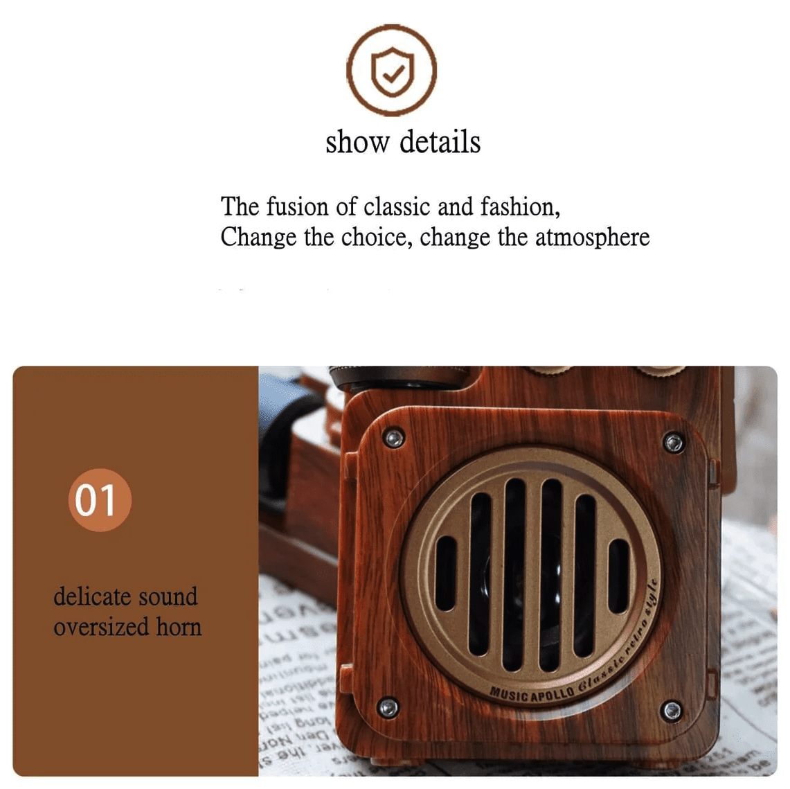 radijas pagamintas iš medžio vintažinio retro imtuvo dizaino