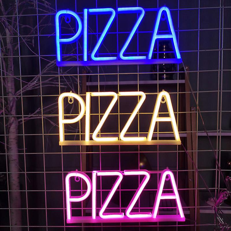 PIZZA šviečiantis logotipas ant sienų led neoninis